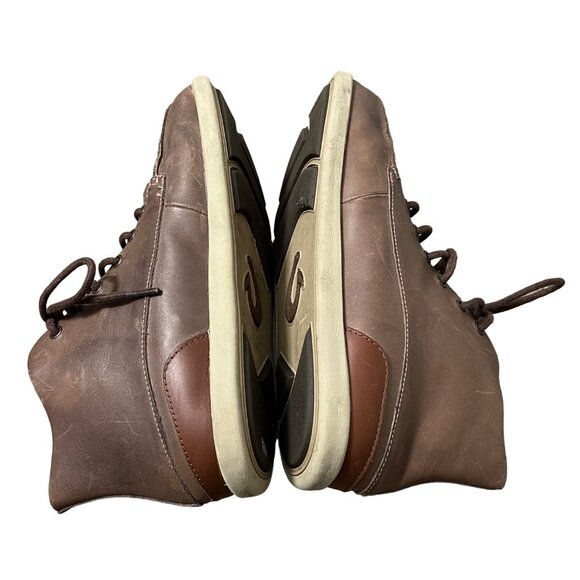 Olukai Nalukai Brown Leather Lace Up Boots Mens Size 8.5 - Picture 8 of 8